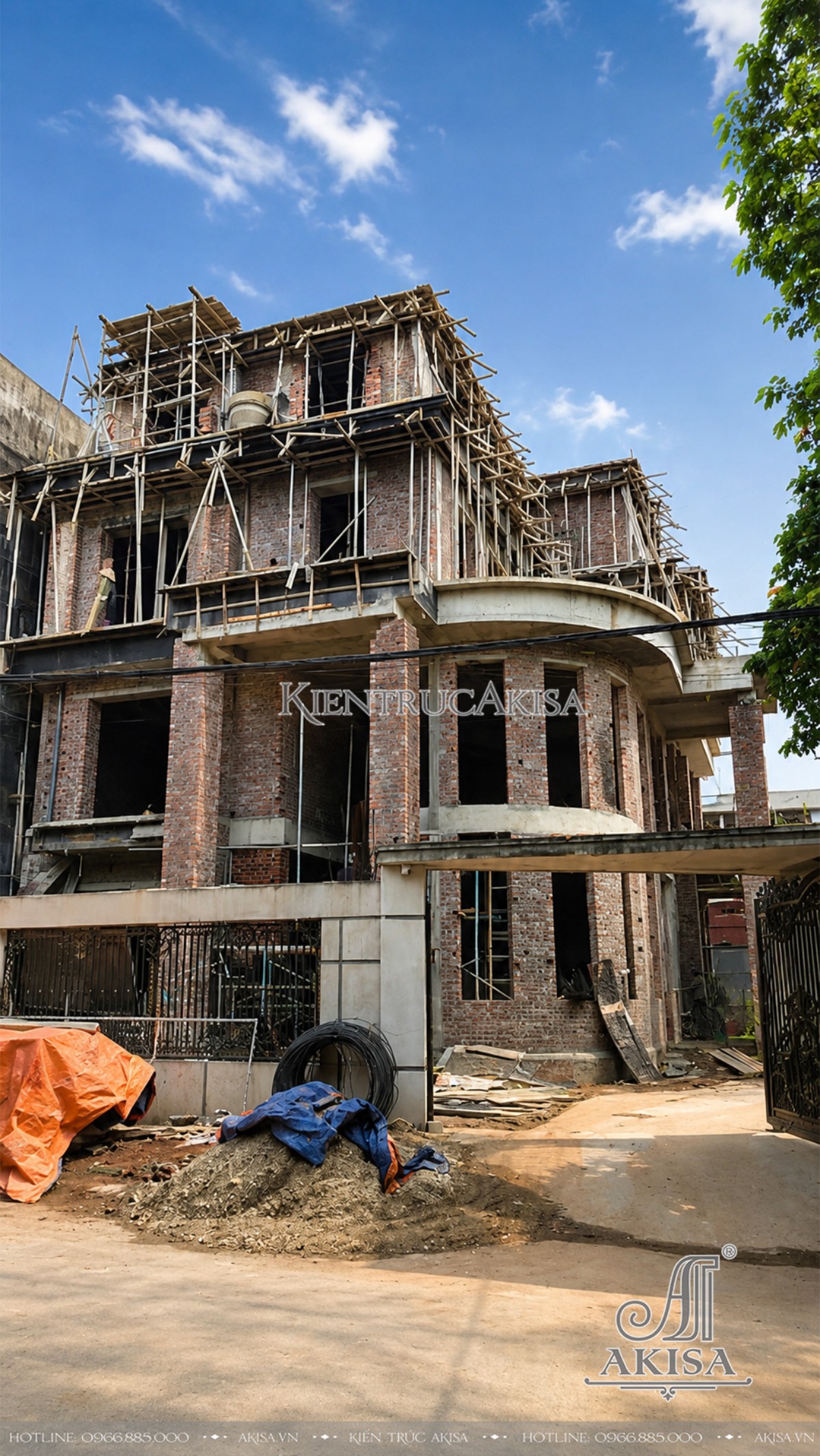 Hình ảnh thi công biệt thự châu Âu 3 tầng (CĐT: ông Thanh - Phú Thọ) TC321182-KT