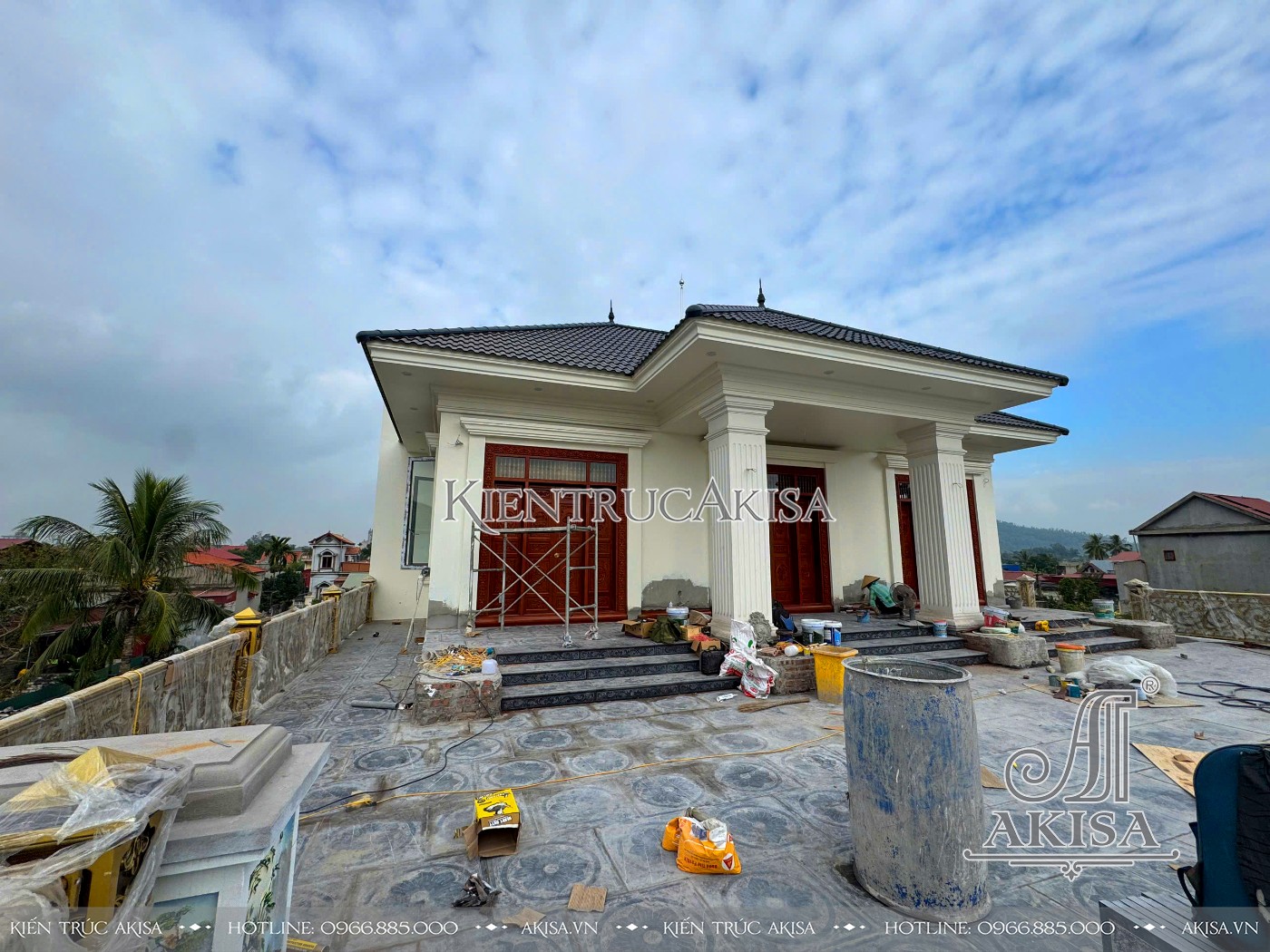 Hình ảnh thi công biệt thự 2 tầng tại Hải Dương (CĐT: ông Kiên) TC221093-KT