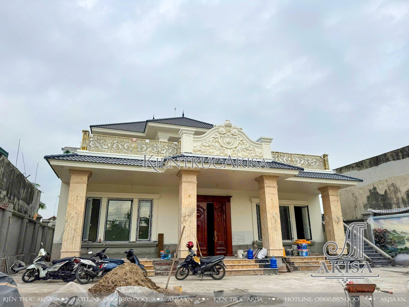 Hình ảnh thi công biệt thự 2 tầng tại Hải Dương (CĐT: ông Kiên) TC221093-KT