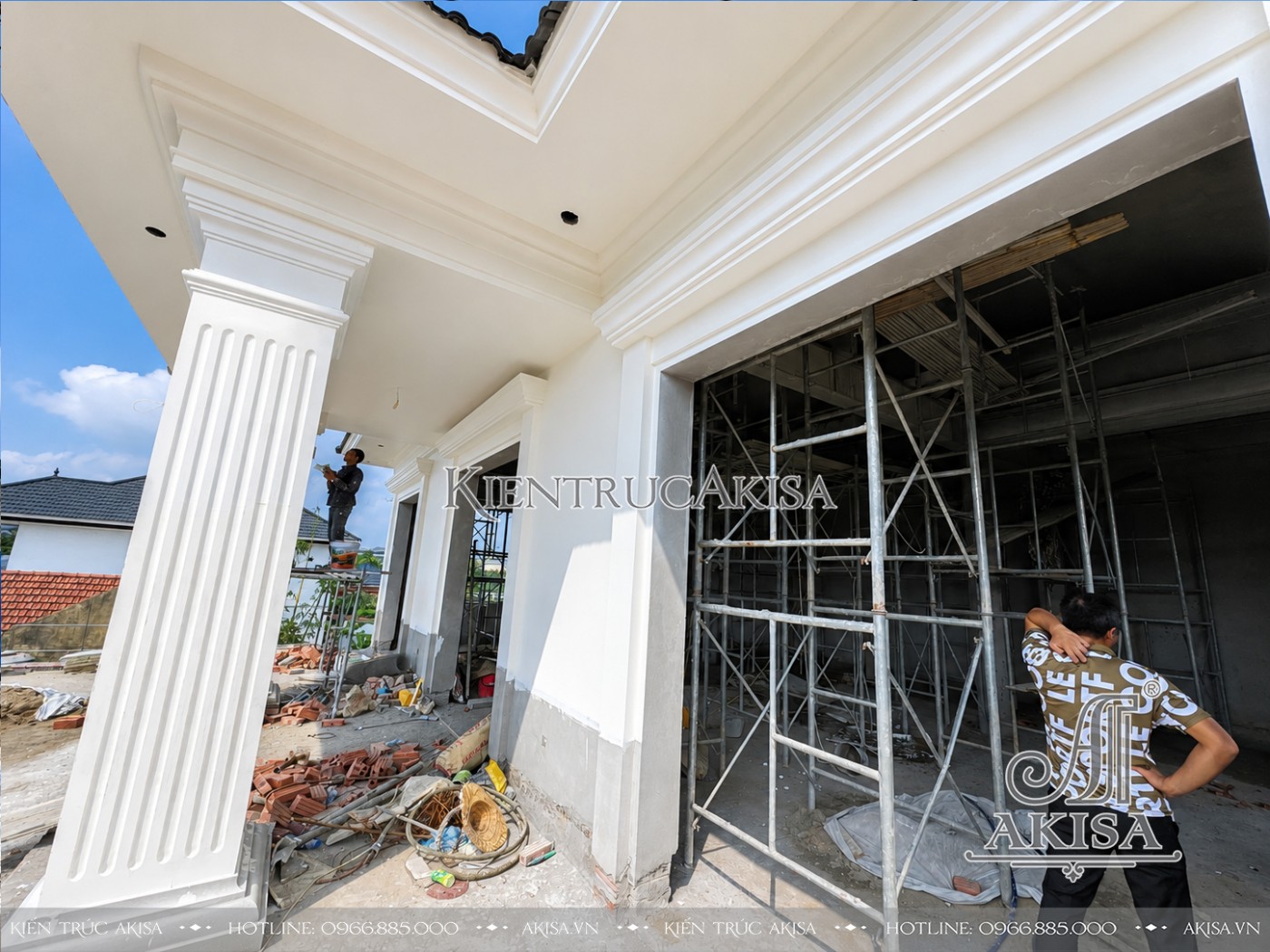 Hình ảnh thi công biệt thự 2 tầng tại Hải Dương (CĐT: ông Kiên) TC221093-KT