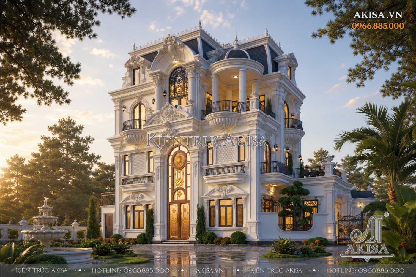 Mẫu biệt thự Pháp 3 tầng (CĐT: ông Đạt - Hà Nam - Ninh Bình) BT321211