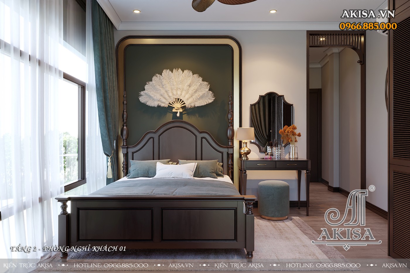 Thiết kế nội thất homestay phong cách indochine (CĐT: ông Quân - Hà Nội) NT34387