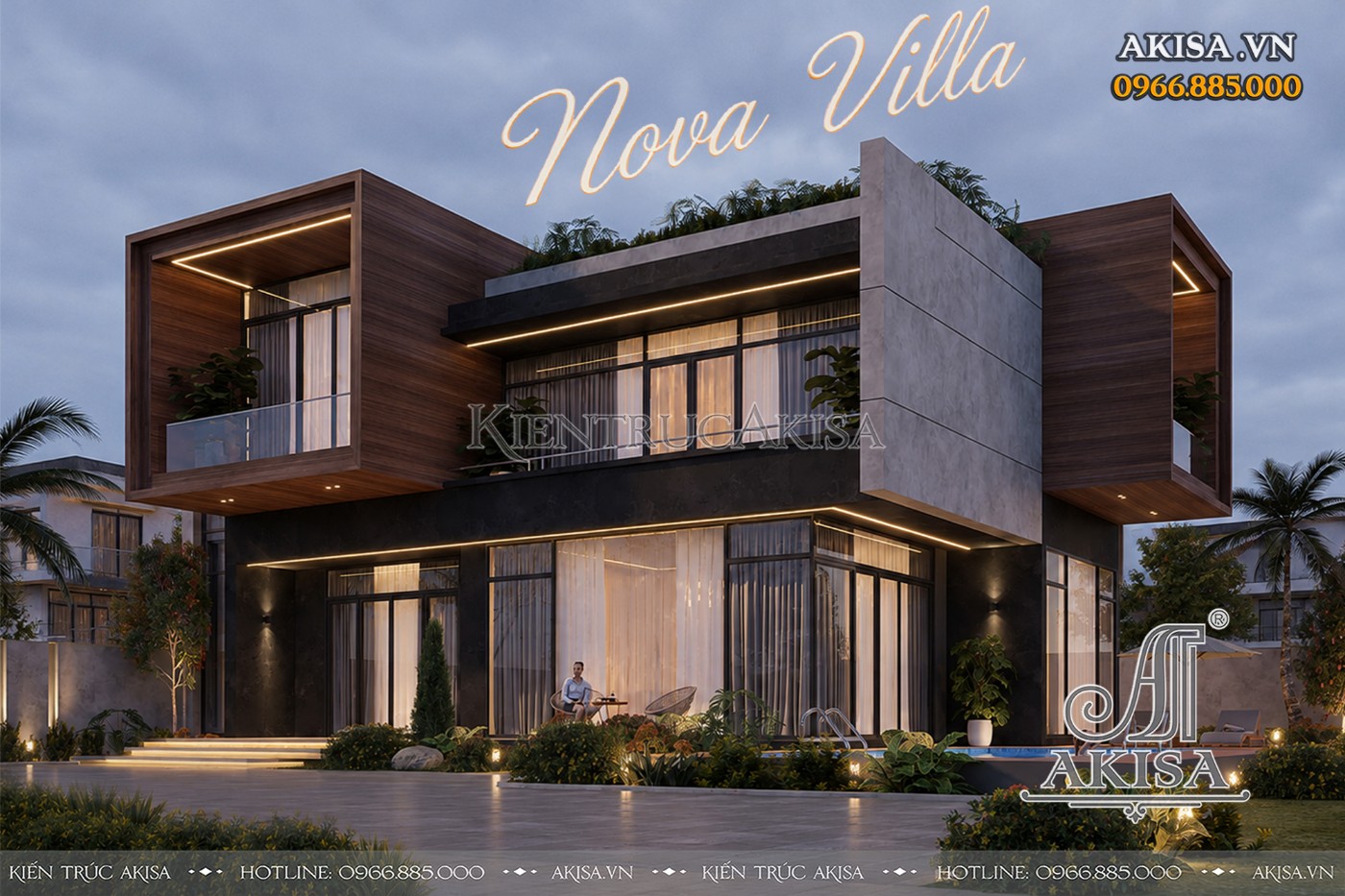 Mẫu villa 2 tầng nghỉ dưỡng (CĐT: bà Hoa - Hải Phòng) BT211214