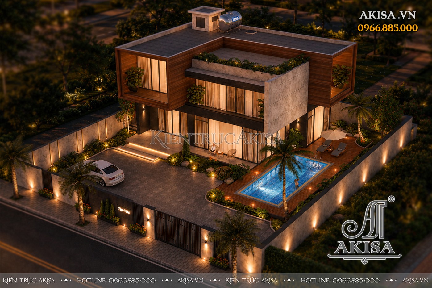 Mẫu villa 2 tầng nghỉ dưỡng (CĐT: bà Hoa - Hải Phòng) BT211214
