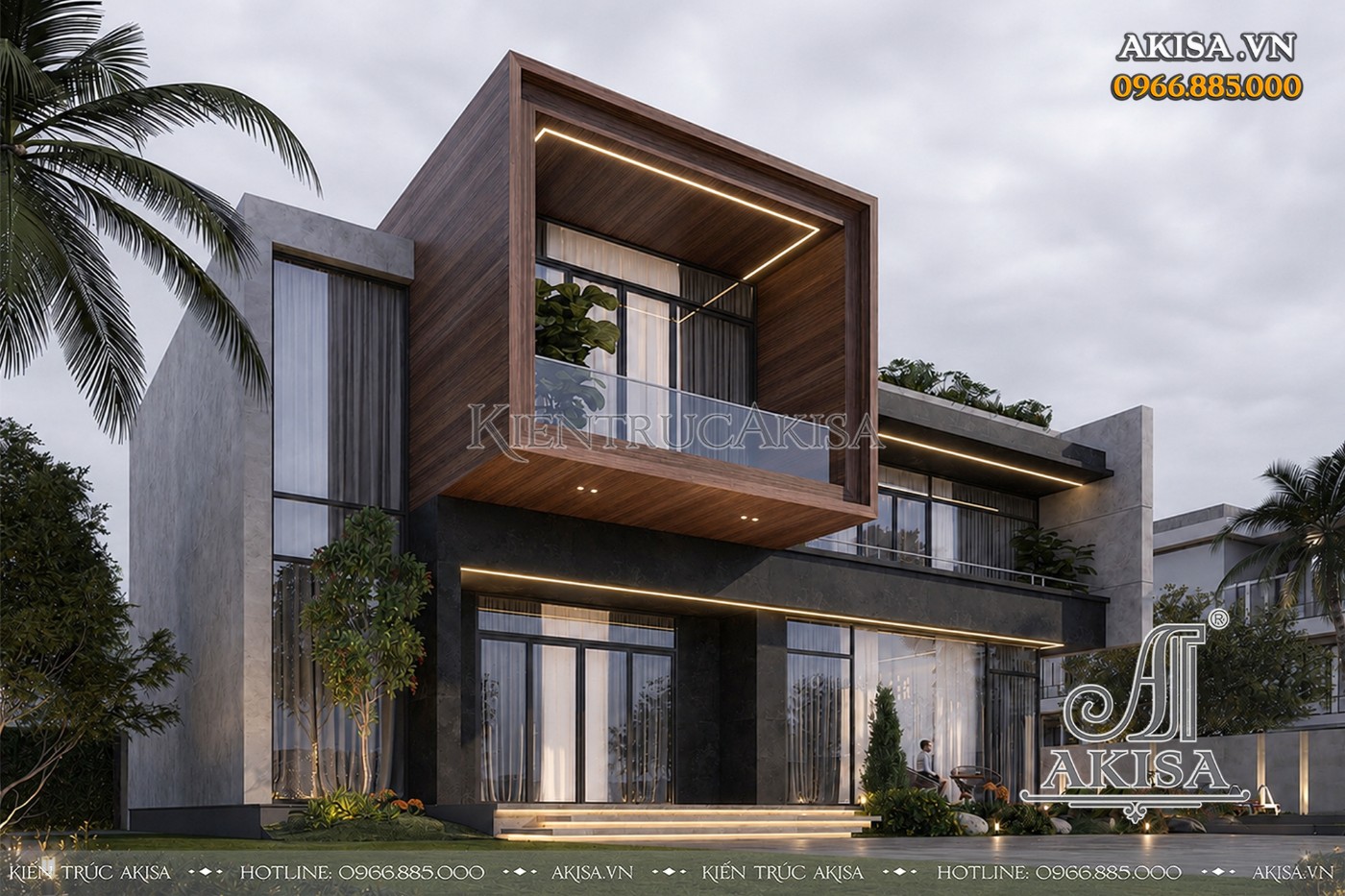 Mẫu villa 2 tầng nghỉ dưỡng (CĐT: bà Hoa - Hải Phòng) BT211214