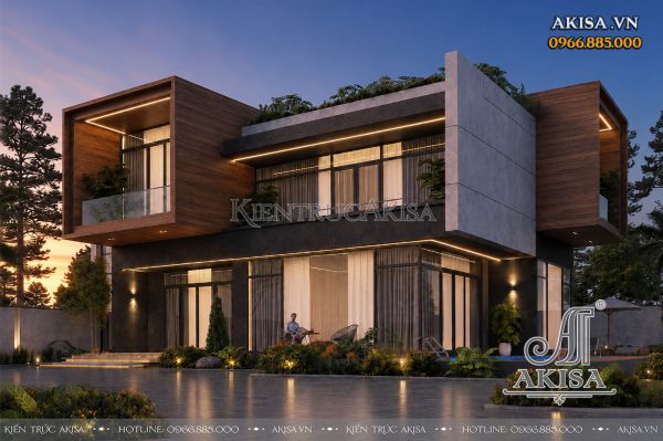 Mẫu villa 2 tầng nghỉ dưỡng (CĐT: bà Hoa - Hải Phòng) BT211214