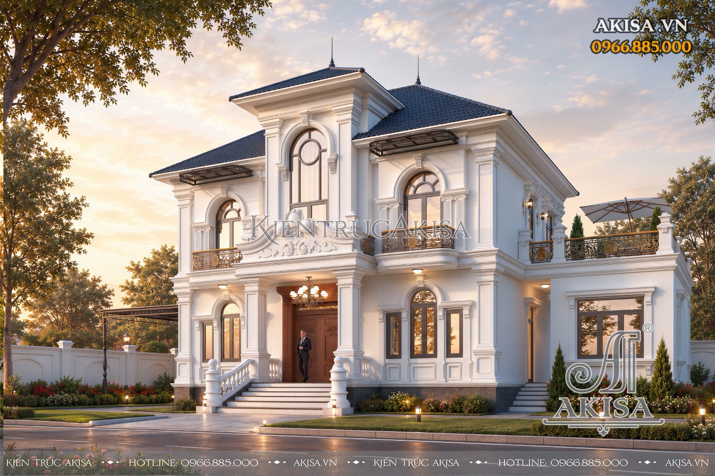 Biệt thự tân cổ điển 2 tầng mái nhật (CĐT: ông Phi - Lạng Sơn) BT221215