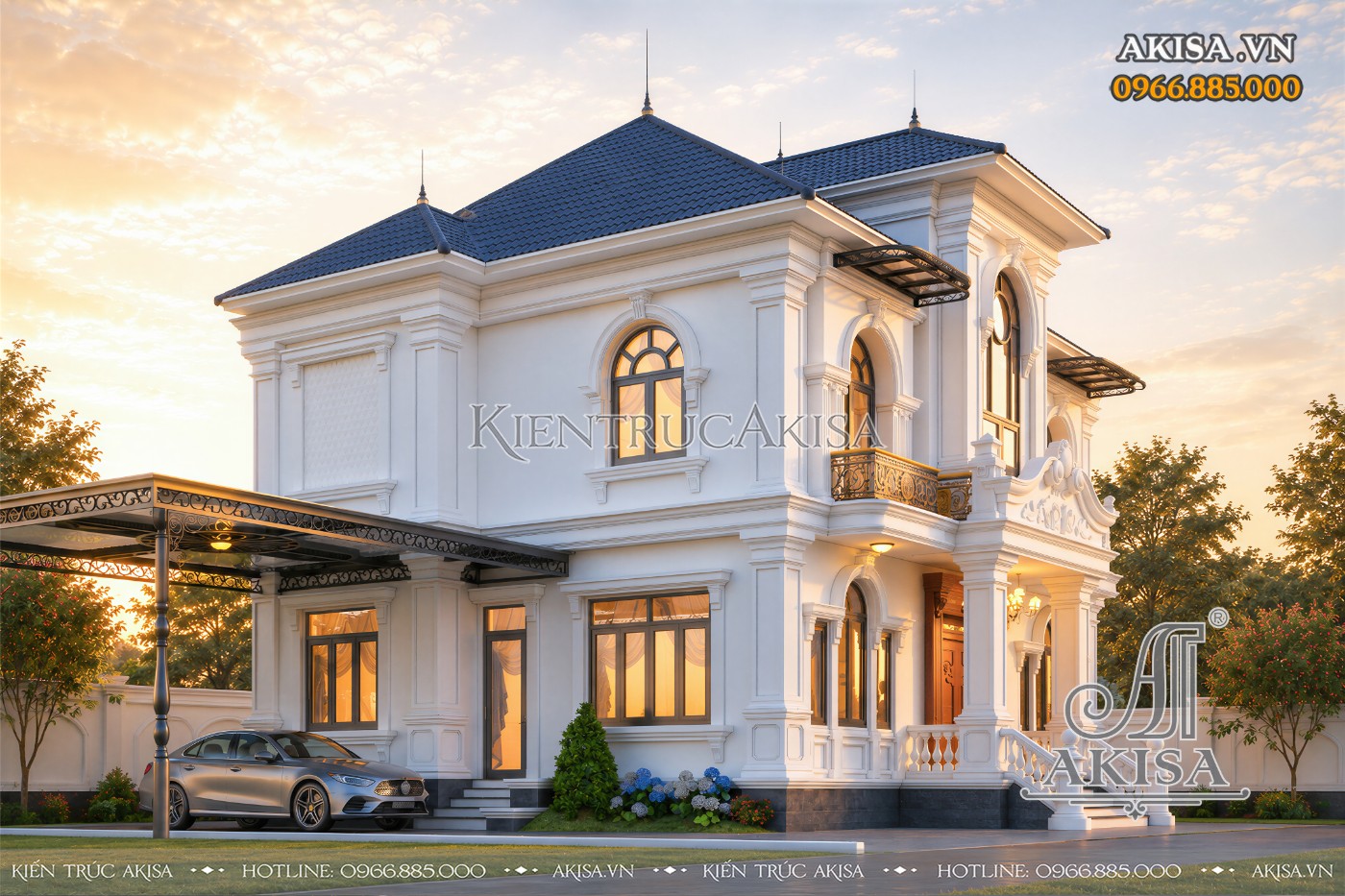 Biệt thự tân cổ điển 2 tầng mái nhật (CĐT: ông Phi - Lạng Sơn) BT221215