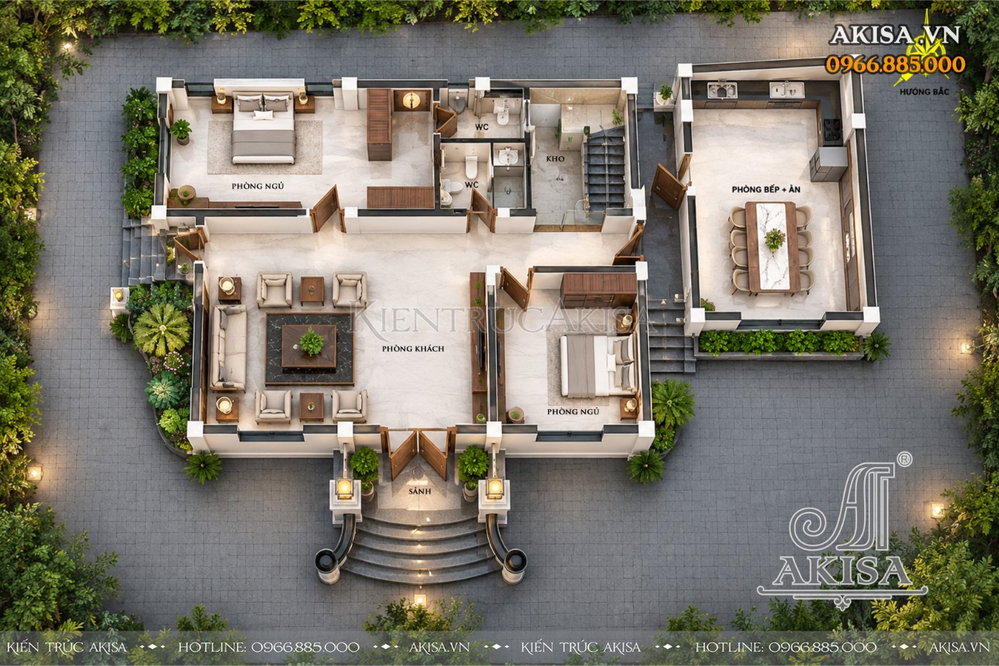 Biệt thự tân cổ điển 2 tầng mái nhật (CĐT: ông Phi - Lạng Sơn) BT221215