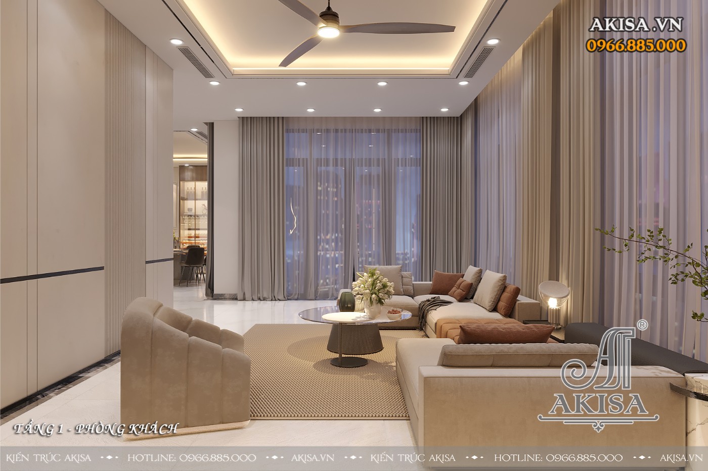 Thiết kế nội thất biệt thự hiện đại tối giản (CĐT: ông Cao - Hà Nội) NT211208
