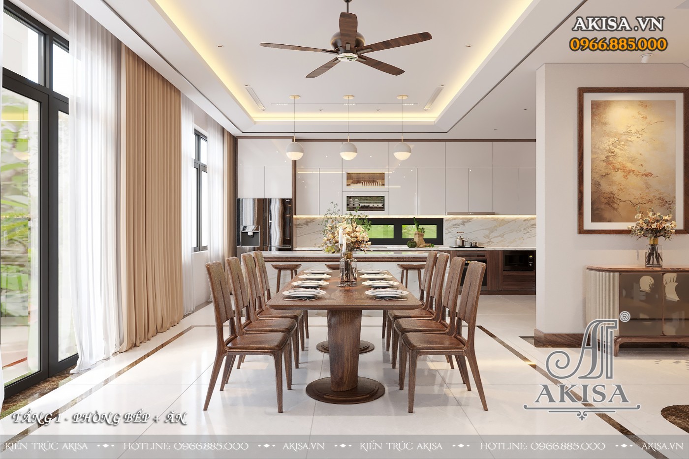 Nội thất biệt thự gỗ óc chó hiện đại (CĐT: bà Vân - Hà Nam) NT311197
