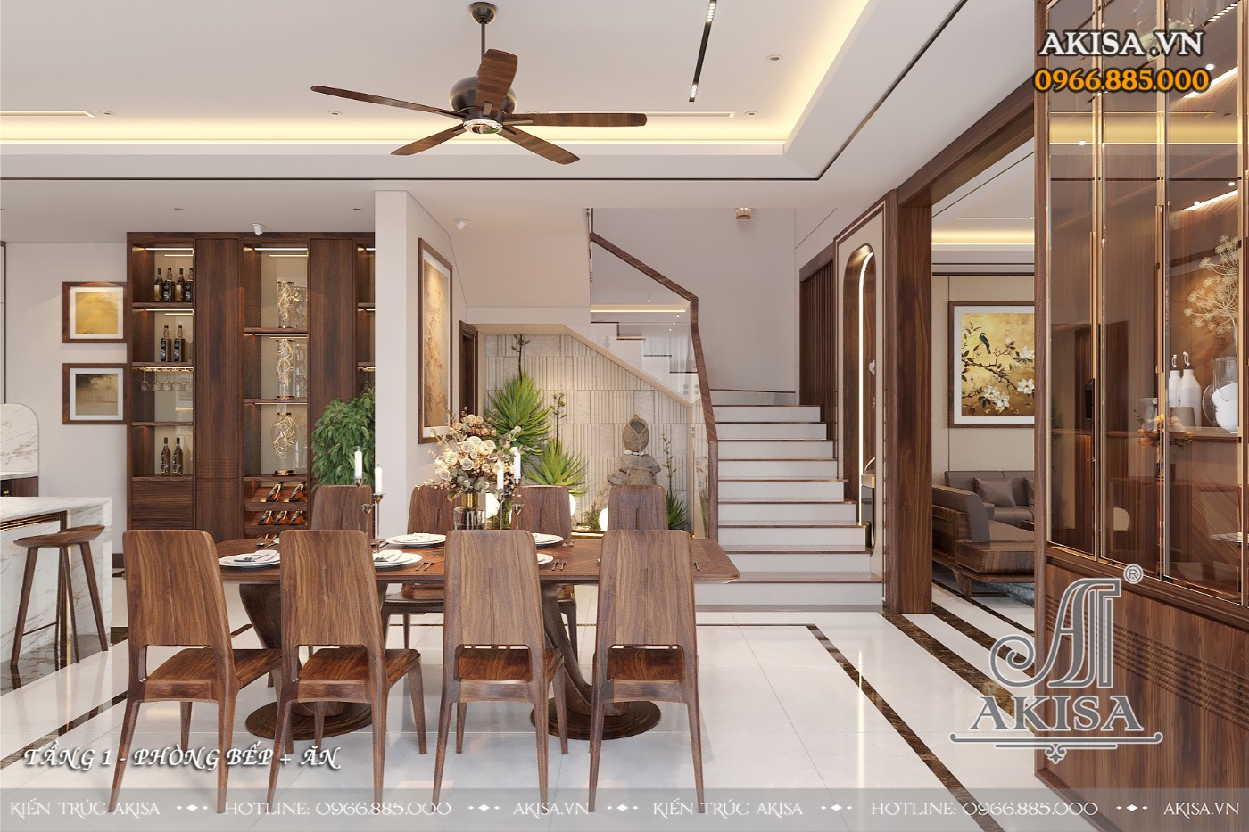 Nội thất biệt thự gỗ óc chó hiện đại (CĐT: bà Vân - Hà Nam) NT311197