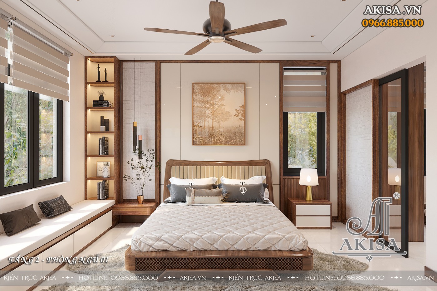 Nội thất biệt thự gỗ óc chó hiện đại (CĐT: bà Vân - Hà Nam) NT311197