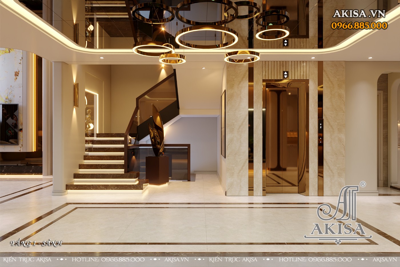 Thiết kế nội thất nhà phố phong cách Luxury (CĐT: ông Yên - Hà Nội) NT821159
