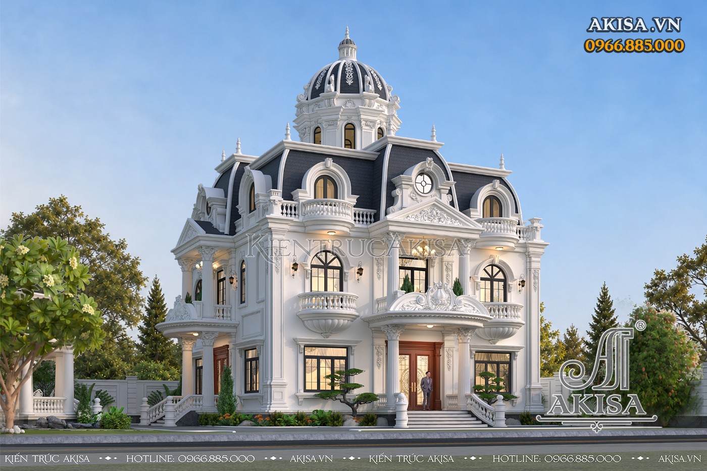 Biệt thự 2 tầng mái Mansard (CĐT: ông Ba - Thanh Hóa) BT221223