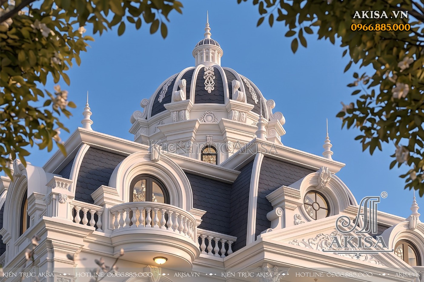 Biệt thự 2 tầng mái Mansard (CĐT: ông Ba - Thanh Hóa) BT221223