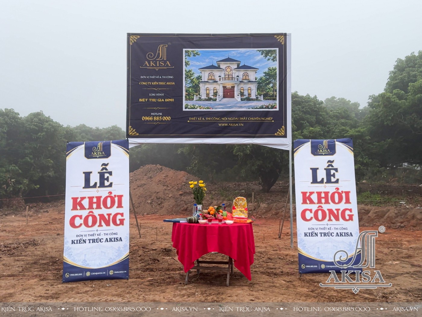 Lễ khởi công xây dựng biệt thự 2 tầng (CĐT: ông Thắng - Bắc Giang) TC221225-KC