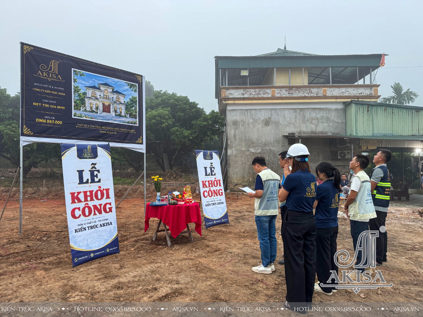 Lễ khởi công xây dựng biệt thự 2 tầng (CĐT: ông Thắng - Bắc Giang) TC221225-KC