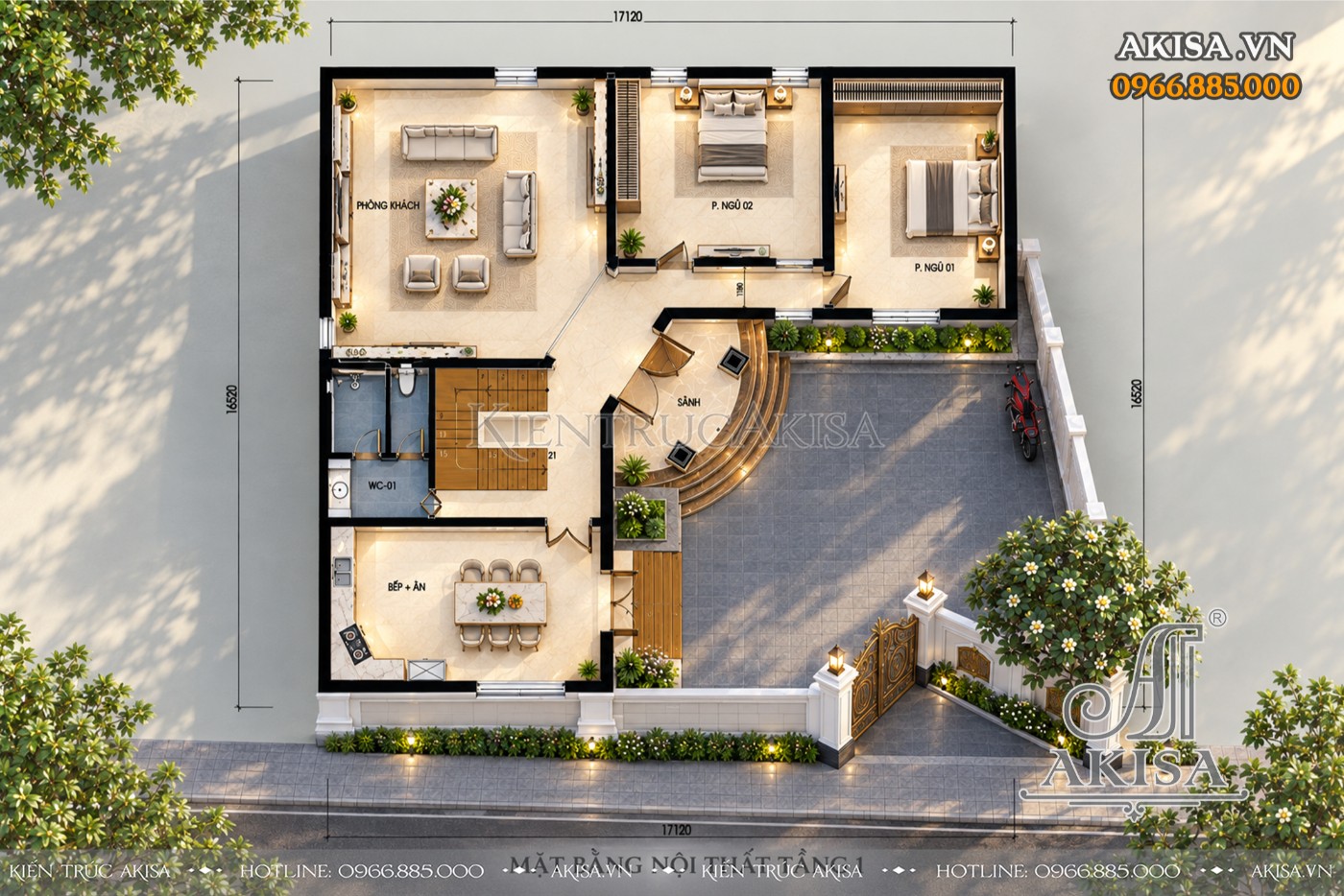 Biệt thự tân cổ điển 2 tầng (CĐT: ông Bắc - Bắc Ninh) BT221226