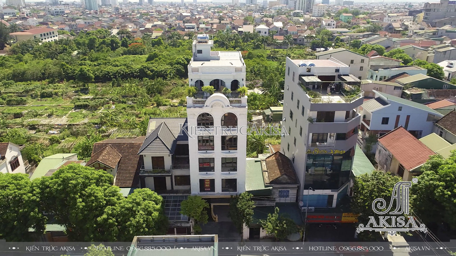 Thiết kế nhà phố 4 tầng tân cổ điển kết hợp kinh doanh (CĐT: ông Hoàng - Nghệ An) NVP62031