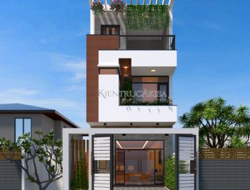 Thiết kế nhà phố 3 tầng hiện đại đẹp (CĐT: bà Xuân - Phú Thọ) KT31024