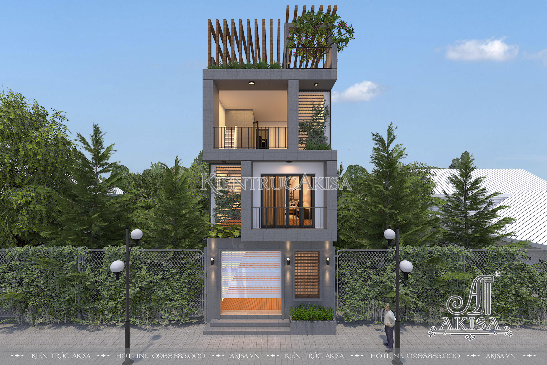 Thiết kế nhà phố 3 tầng phong cách hiện đại (CĐT: ông Vinh - Bắc ...