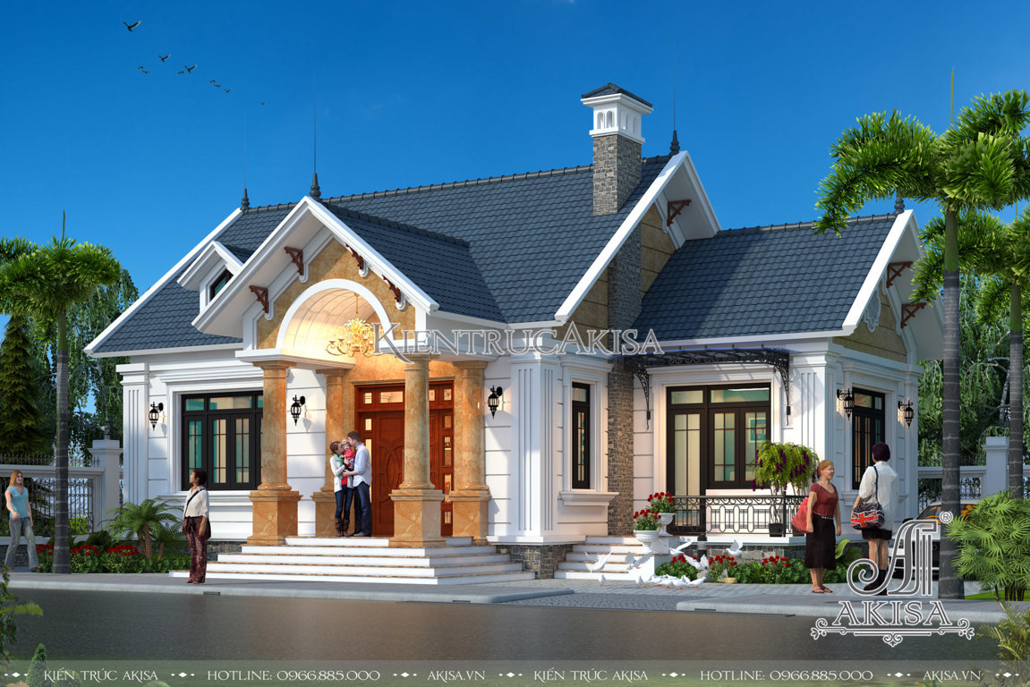 Mẫu thiết kế biệt thự mini 1 tầng mái Thái: Sự lựa chọn đẳng cấp cho gia đình bạn