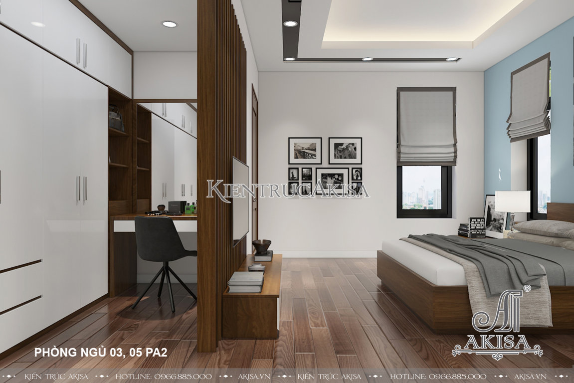 Thiết kế nội thất biệt thự hiện đại đẹp sang trọng (CĐT: bà Yến - Vĩnh Phúc) NT11028