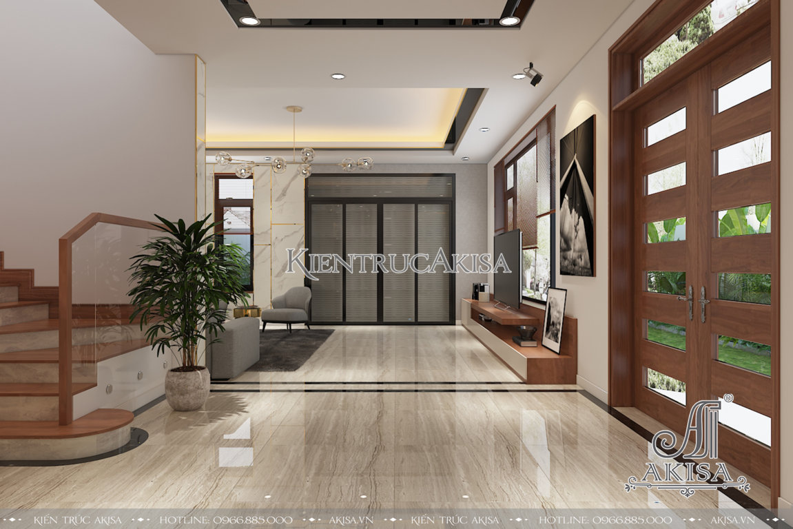 Thiết kế nội thất biệt thự hiện đại đẹp sang trọng (CĐT: bà Yến - Vĩnh Phúc) NT11028