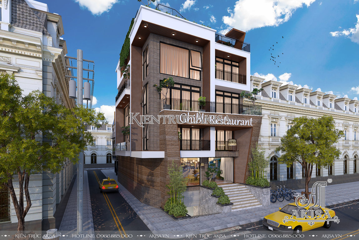 Thiết kế nhà hàng hiện đại 6 tầng đẹp (CĐT: bà Mai Anh - Sài Gòn) NH51148