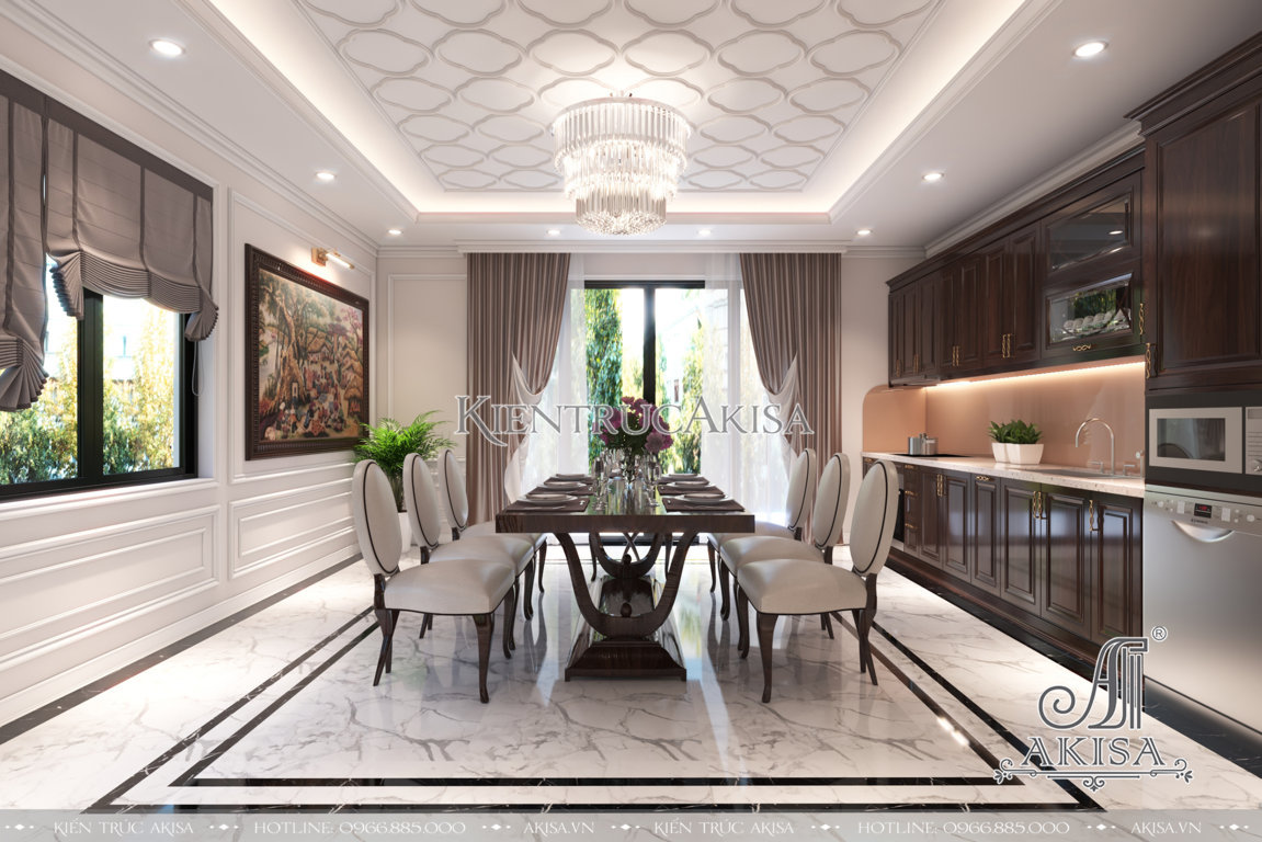 Mẫu nội thất nhà phố tân cổ điển Luxury đẹp đẳng cấp (CĐT: ông Tùng - Hà Nội) NT32055