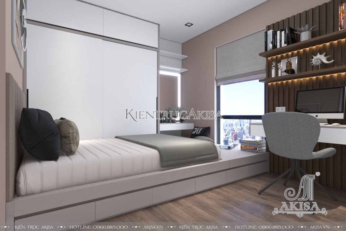 Thiết kế nội thất chung cư 3 phòng ngủ (CĐT: bà Trang - Phú Yên) NT21054