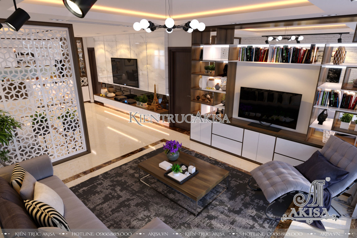 Thiết kế nội thất căn hộ PENTHOUSE hiện đại (CĐT: ông Minh - Khánh Hòa) NT21037
