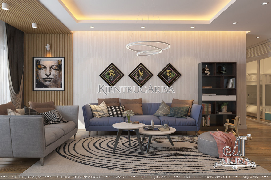 Thiết kế nội thất chung cư hiện đại 3 phòng ngủ (CĐT: ông Huy - Hà Nội) NT21047