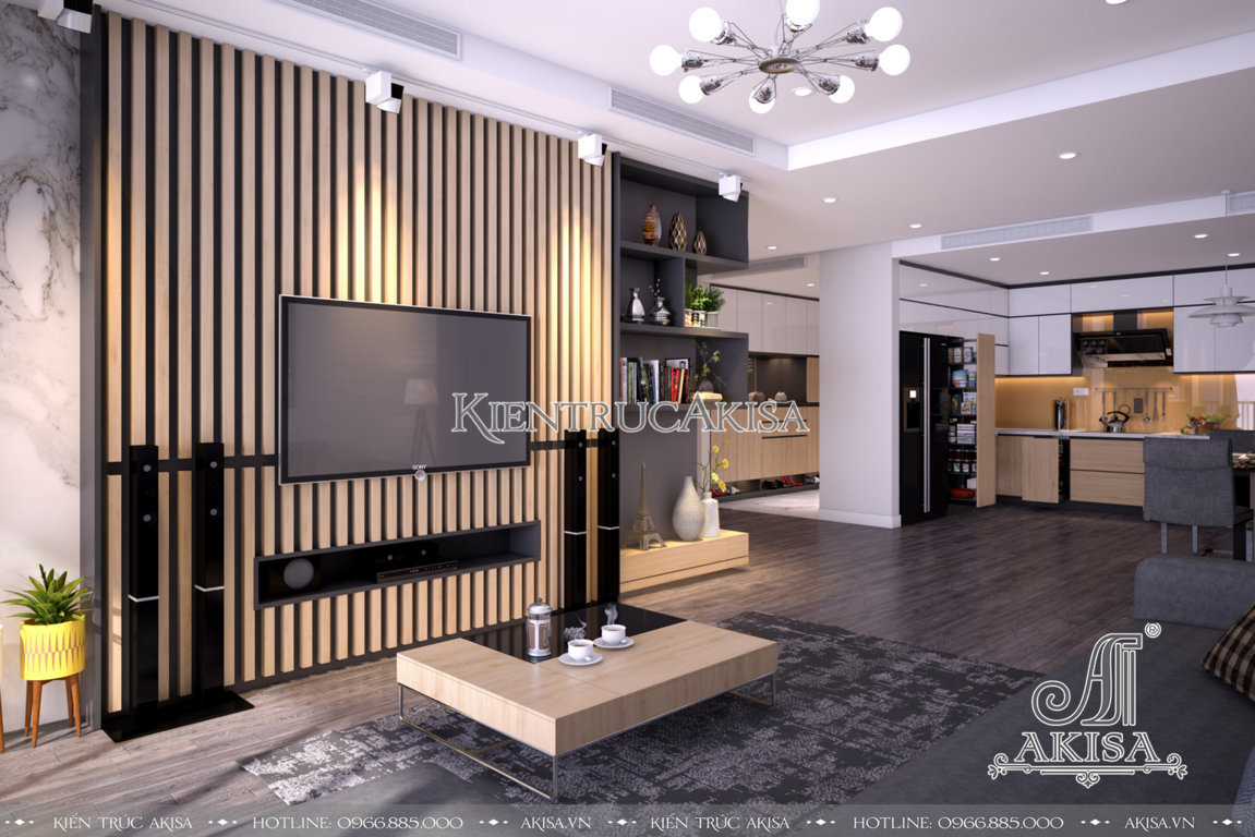 Mẫu thiết kế nội thất chung cư đẹp hiện đại (CĐT: ông Hồng - Đà Nẵng) NT21043