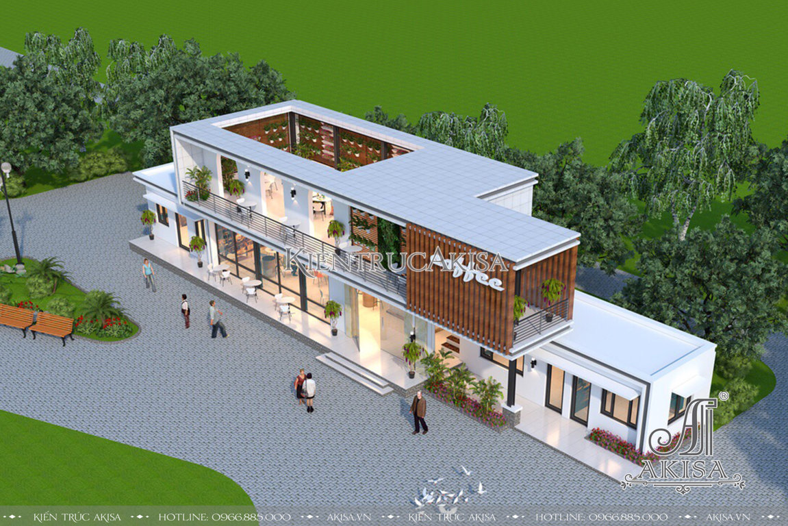 Thiết kế quán cafe hiện đại dành cho giới trẻ (CĐT: ông Tín - Thái Nguyên) NH21241