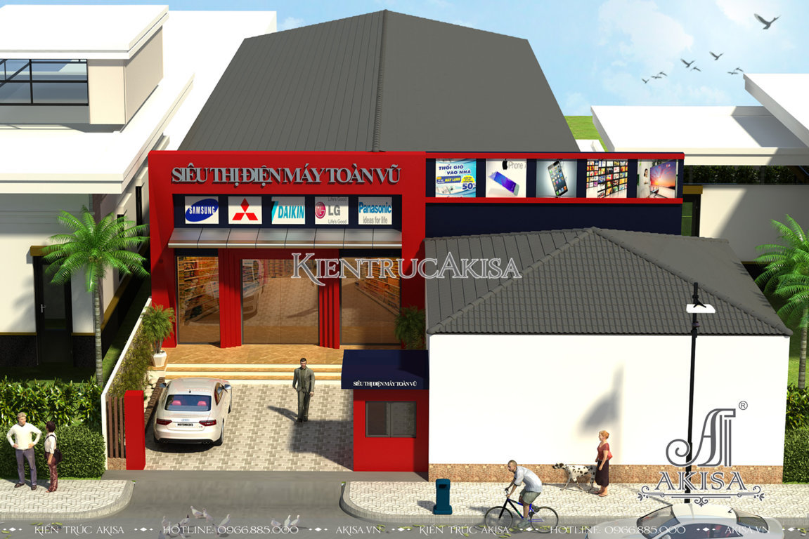 Thiết kế siêu thị mini 1 tầng hiện đại tại Hà Nội KT11017