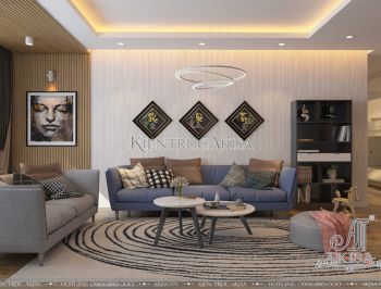 Thiết kế nội thất chung cư hiện đại 3 phòng ngủ (CĐT: ông Huy - Phú Yên) NT21047