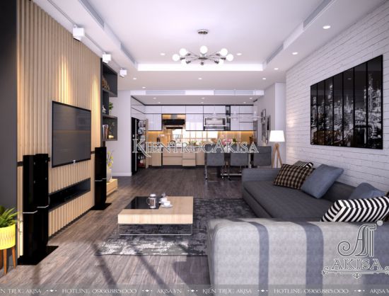 Mẫu thiết kế nội thất chung cư đẹp hiện đại (CĐT: ông Hồng - Hà Nội) NT21043