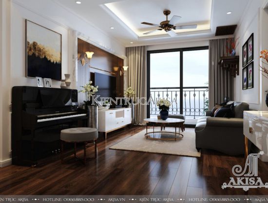 Thiết kế nội căn hộ chung cư phong cách hiện đại (CĐT: ông Hùng - Hà Nội) NT21053