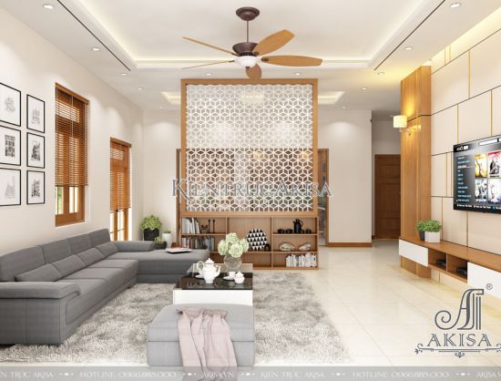Thiết kế nội thất nhà phố phong cách hiện đại (CĐT: bà Ngân - Thái Nguyên) NT31002