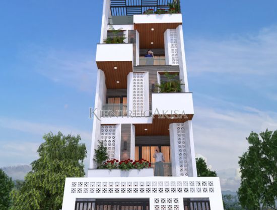 Mẫu nhà phố hiện đại 5 tầng đẹp (CĐT: ông Giang - Ninh Thuận) NP51040