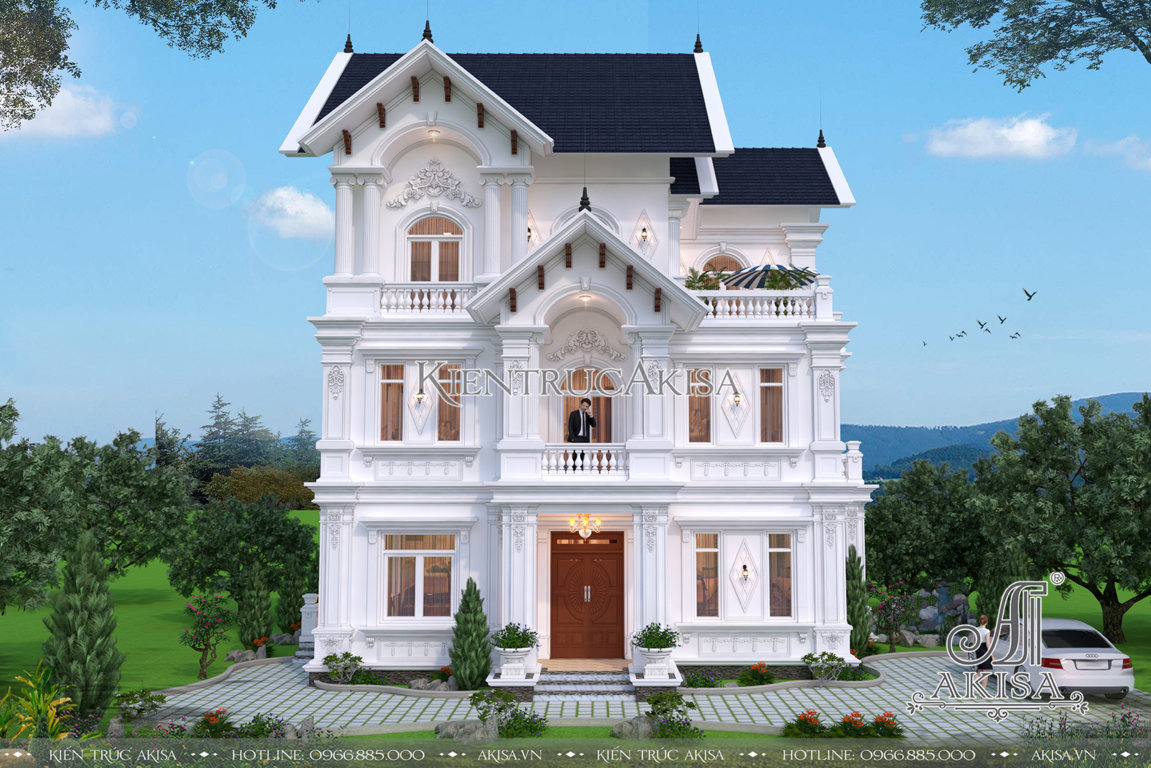  Mẫu thiết kế biệt thự 3 tầng mái Thái với phong cách tân cổ điển Châu Âu mang vẻ đẹp tinh tế và sang trọng
