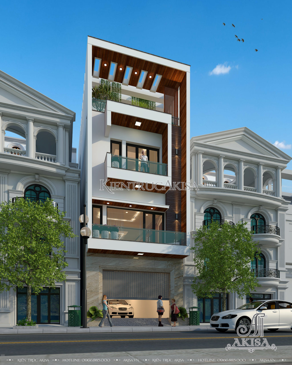 Thiết kế nhà phố hiện đại 4 tầng đẹp (CĐT: ông Hưng - Thái Bình) NP41226