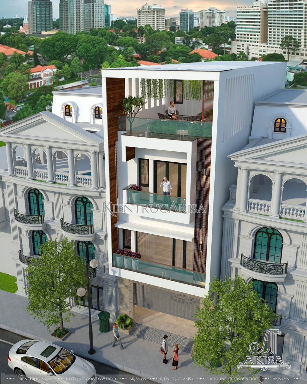 Thiết kế nhà phố hiện đại 4 tầng đẹp (CĐT: ông Hưng - Thái Bình) NP41226