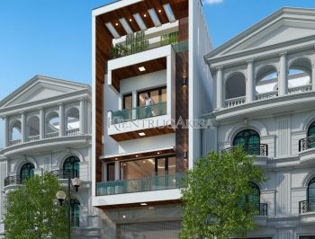 Thiết kế nhà phố hiện đại 4 tầng đẹp (CĐT: ông Hưng - Thái Bình) KT41226