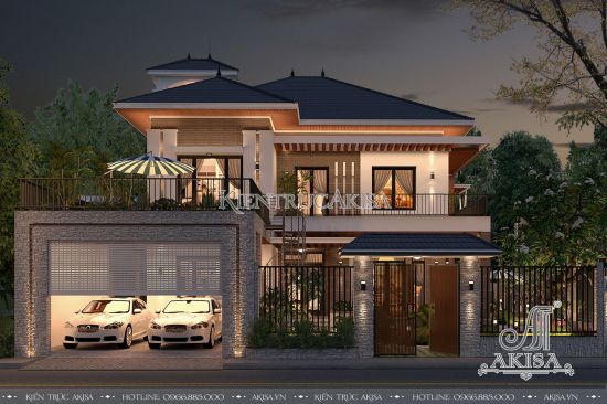 Thiết kế nhà đẹp hiện đại 2 tầng (CĐT: ông Sương - Hưng Yên) BT21181