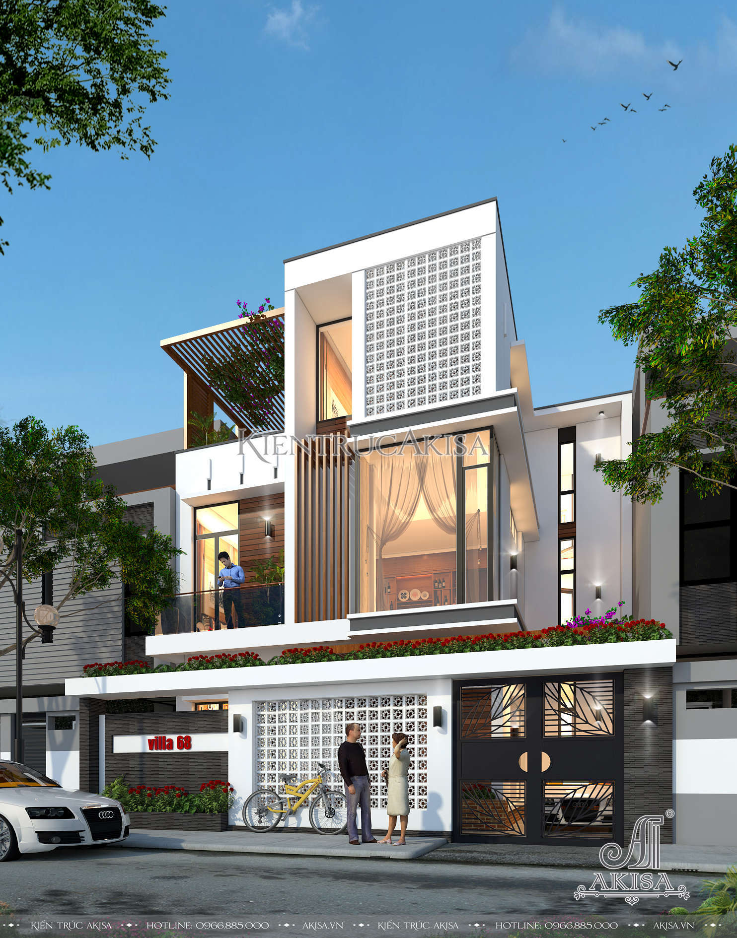 Thiết kế nhà phố 3 tầng 7×17,5m Hiện đại tại Thái Nguyên