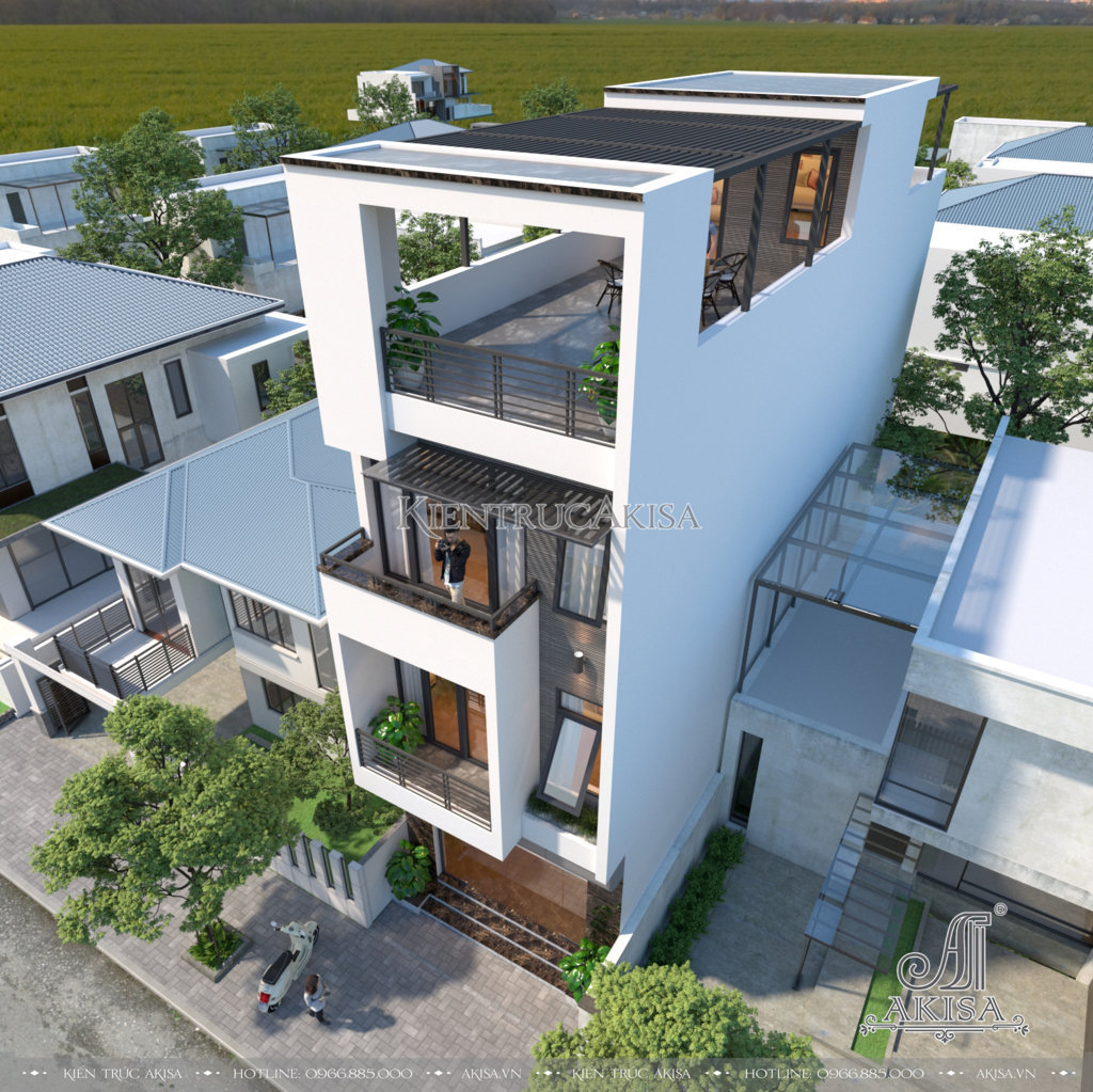 Thiết kế nhà ở 4 tầng hiện đại tại Đà Nẵng (CĐT: ông Bốn) NP41269