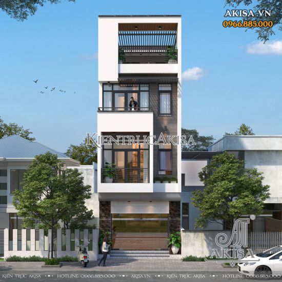 Thiết kế nhà ở 4 tầng hiện đại tại Đà Nẵng (CĐT: ông Bốn) NP41269